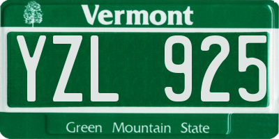VT license plate YZL925