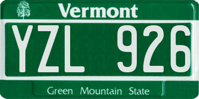 VT license plate YZL926