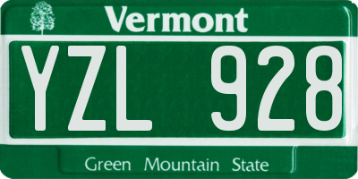 VT license plate YZL928