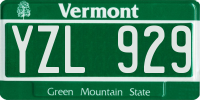 VT license plate YZL929