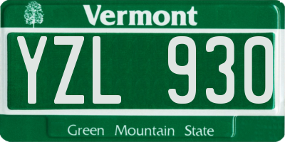 VT license plate YZL930