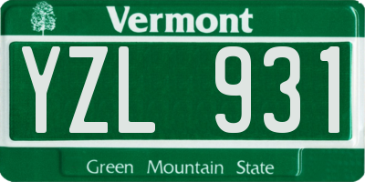 VT license plate YZL931