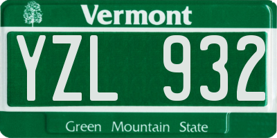 VT license plate YZL932
