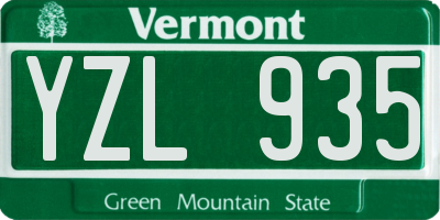 VT license plate YZL935