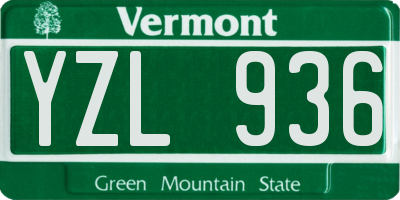 VT license plate YZL936