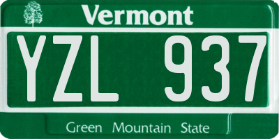 VT license plate YZL937