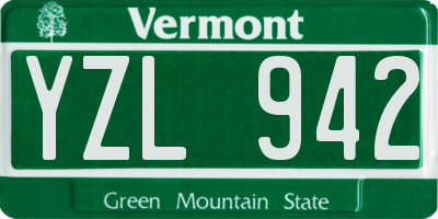 VT license plate YZL942