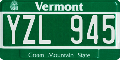 VT license plate YZL945