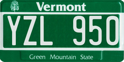 VT license plate YZL950