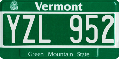 VT license plate YZL952