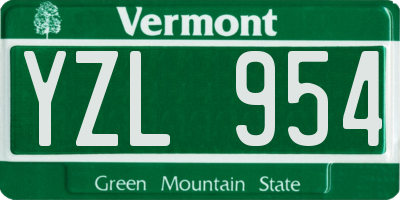 VT license plate YZL954