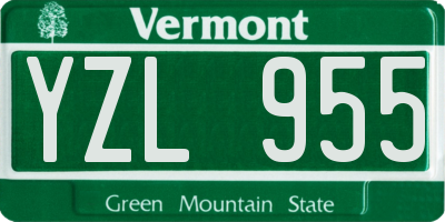 VT license plate YZL955