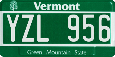 VT license plate YZL956