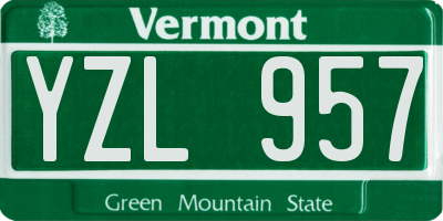 VT license plate YZL957