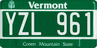 VT license plate YZL961