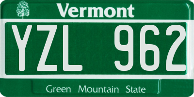 VT license plate YZL962