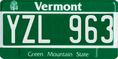 VT license plate YZL963