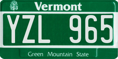 VT license plate YZL965
