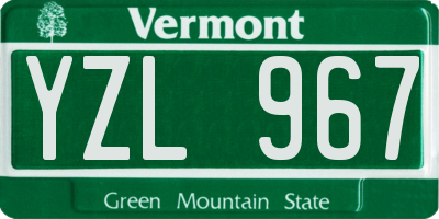 VT license plate YZL967