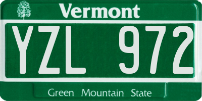 VT license plate YZL972