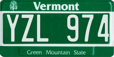 VT license plate YZL974