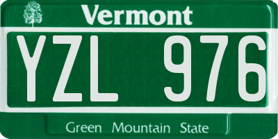 VT license plate YZL976