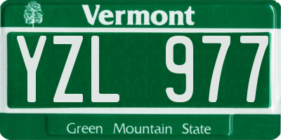 VT license plate YZL977