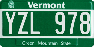 VT license plate YZL978