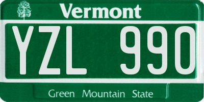 VT license plate YZL990