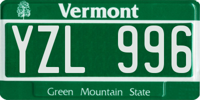 VT license plate YZL996
