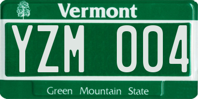 VT license plate YZM004