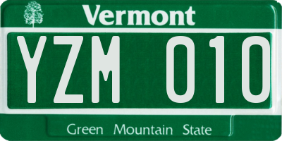 VT license plate YZM010