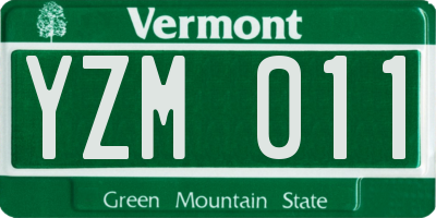 VT license plate YZM011