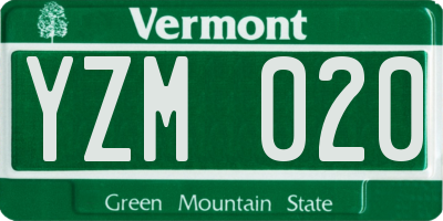 VT license plate YZM020