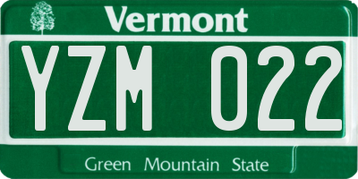 VT license plate YZM022