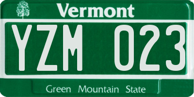 VT license plate YZM023