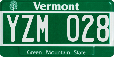 VT license plate YZM028