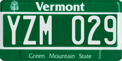 VT license plate YZM029