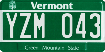 VT license plate YZM043