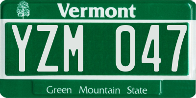 VT license plate YZM047