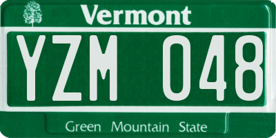 VT license plate YZM048