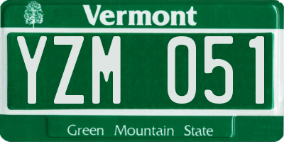 VT license plate YZM051