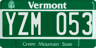 VT license plate YZM053