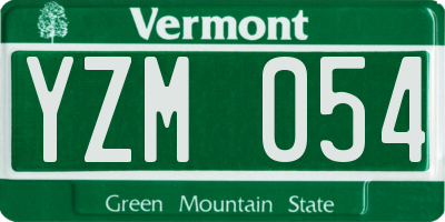 VT license plate YZM054