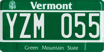 VT license plate YZM055