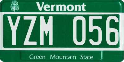 VT license plate YZM056