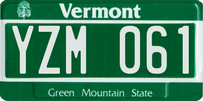 VT license plate YZM061