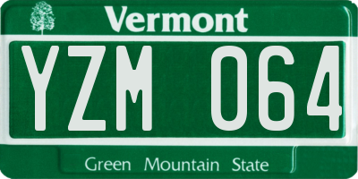 VT license plate YZM064