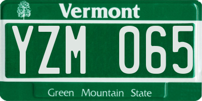 VT license plate YZM065