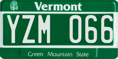 VT license plate YZM066